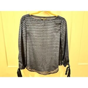 Navy Banana Republic Tie Striped Sleeve